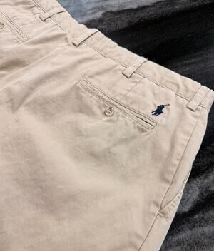 Polo Ralph Lauren Chino Pants Mens 34x30 Khaki Tan Flat Front Straight Leg Pony